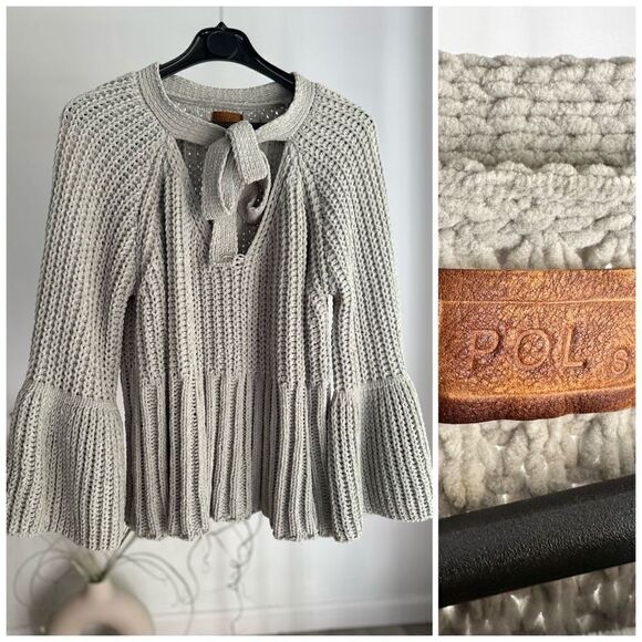 POL Bell Sleeve Chenille Sweater Sage Small - Picture 1 of 4